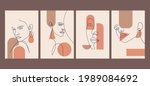set of aesthetic woman face... | Shutterstock .eps vector #1989084692