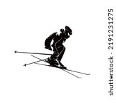 Vector Silhouette Of A Skier In ...
