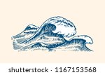 atlantic tidal waves. vintage... | Shutterstock .eps vector #1167153568