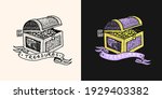 pirate treasure chest logo.... | Shutterstock .eps vector #1929403382