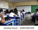 Small photo of Aquidaba, Sergipe, Brazil - march 04, 2022: Classroom with students studying in public school.