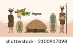 isolated papua illustration.... | Shutterstock .eps vector #2100917098