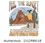 desert adventure graphic print... | Shutterstock .eps vector #2112988118