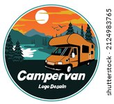 Campervan Car Logo Design With...