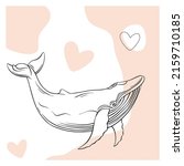 Whales Are Drawn In The Style...