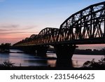 Small photo of The bridge of the Tenryu River and the trajectory of the train in Iwata City, Shizuoka Prefecture, Japan