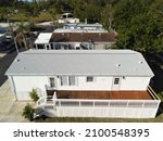 Aerial View Of A Mobile Home In ...