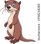 cute otter animal cartoon... | Shutterstock .eps vector #1958218285