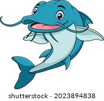 Cute Catfish aquatic animal vector cartoon illustration