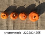 Four Pumpkins Of Different...