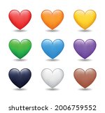 Heart Color Set Icons.  Cartoon ...