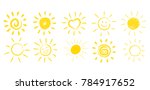 hand drawn sun in many vector... | Shutterstock .eps vector #784917652