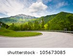 Winding Paved Road In The...