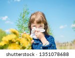 Small photo of Seasonal allergy in a child. Coryza. Selective focus. nature