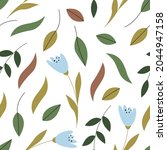 botanical seamless pattern on a ... | Shutterstock .eps vector #2044947158