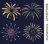 collection of fireworks in... | Shutterstock .eps vector #2093075008