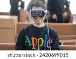 Small photo of A customer tries the Vision Pro at Apple The Grove in Los Angeles, California, Friday, February 2, 2024. The Vision Pro, Apple’s first new product since the Apple Watch nine years ago.