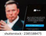 Small photo of Webpage of x.AI's early access program is seen on its corporate website on a smartphone. Elon Musk has unveiled Grok AI bot to rival ChatGPT and others. Babolsar,Mazandaran,Iran - November 7, 2023.