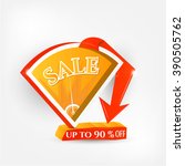orange  sale badge with text... | Shutterstock .eps vector #390505762