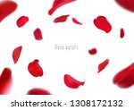 3d realistic isolated red rose... | Shutterstock .eps vector #1308172132