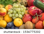 different fruits and vegetables ... | Shutterstock . vector #1536775202