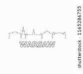 warsaw skyline and landmarks... | Shutterstock .eps vector #1165286755