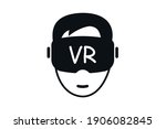 icon man in vr glasses  360 ... | Shutterstock .eps vector #1906082845
