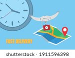 fast delivery of medicines from ... | Shutterstock .eps vector #1911596398