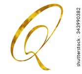 monogram q gold faux foil... | Shutterstock . vector #343990382