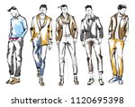 fashion man. set of fashionable ... | Shutterstock .eps vector #1120695398