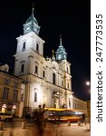 Small photo of Warsaw, Poland, September 20 2013: Holy Cross Church designe by architect Joseph Simon Bellotti built between 1679-1696 in baroque style