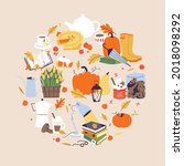 vector illustration autumn... | Shutterstock .eps vector #2018098292