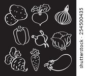 vegetables icon set. vector. | Shutterstock .eps vector #254500435