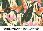 modern exotic jungle plants... | Shutterstock .eps vector #1542695705