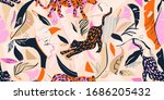 artistic hand drawn exotic... | Shutterstock .eps vector #1686205432