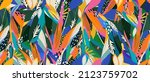 abstract trendy exotic floral... | Shutterstock .eps vector #2123759702