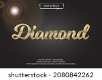 3d realistic gold diamond text... | Shutterstock .eps vector #2080842262