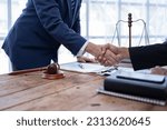Businessman with lawyer discussing law firm business plan - Market Analysis Summary