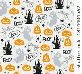 seamless halloween pattern with ... | Shutterstock .eps vector #1814404562