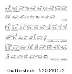 vector line set of silhouettes... | Shutterstock .eps vector #520040152
