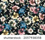 abstract vector solid flowers... | Shutterstock .eps vector #2057938358