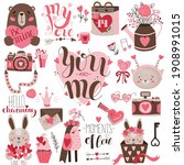 valentine's day holiday clipart ... | Shutterstock .eps vector #1908991015