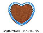 empty copy space Oktoberfest Gingerbread heart on white isolated background