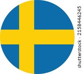 the swedish flag. a round flag. ... | Shutterstock .eps vector #2158446245