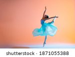 Ballerina In A Light Dress Is...