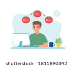 man working with computer using ... | Shutterstock .eps vector #1815890342