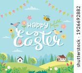 happy easter card with... | Shutterstock .eps vector #1926692882
