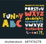 vector set alphabets. cute... | Shutterstock .eps vector #687476278