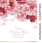 wedding invitation with floral... | Shutterstock .eps vector #1116097652