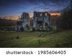 
Roche Abbey after sunset near Rotherham